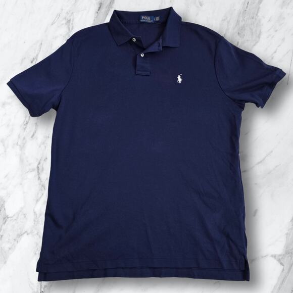 Polo by Ralph Lauren Men's Navy Blue Polo Shirt Large - Picture 11 of 11